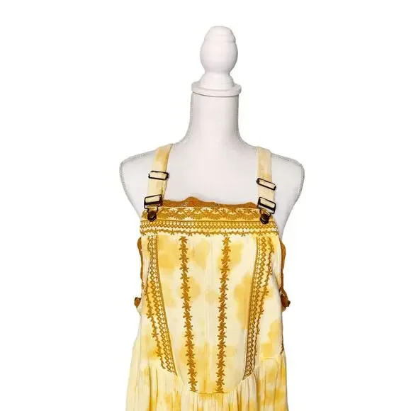 NWT Free People Bali Devon Skirtall Tie Dye Maxi Dress In Italian Straw Size XS - Picture 5 of 10